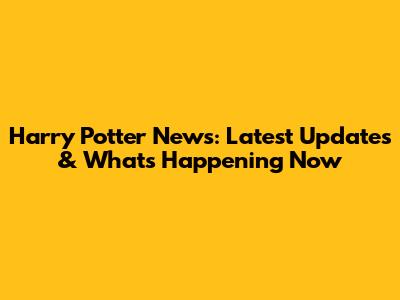 Harry Potter News: Latest Updates & What's Happening Now