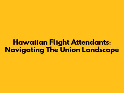 Hawaiian Flight Attendants: Navigating The Union Landscape