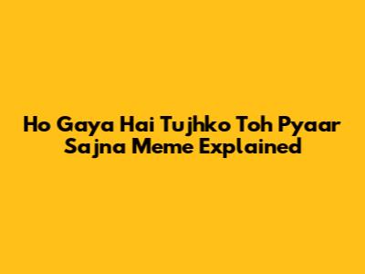 Ho Gaya Hai Tujhko Toh Pyaar Sajna Meme Explained