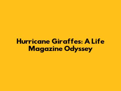 Hurricane Giraffes: A Life Magazine Odyssey
