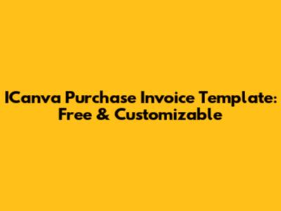 ICanva Purchase Invoice Template: Free & Customizable