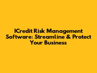 ICredit Risk Management Software: Streamline & Protect Your Business