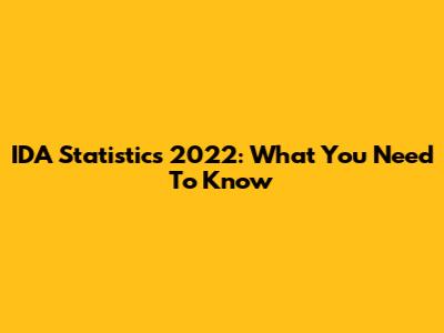 IDA Statistics 2022: What You Need To Know