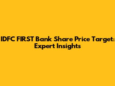 IDFC FIRST Bank Share Price Target: Expert Insights