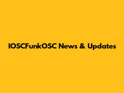 IOSCFunkOSC News & Updates