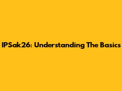 IPSak26: Understanding The Basics