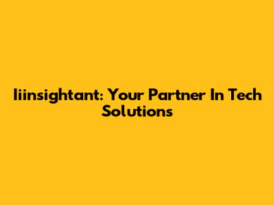 Iiinsightant: Your Partner In Tech Solutions