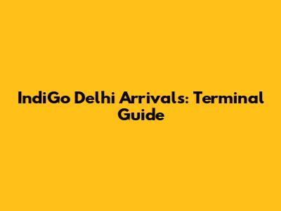 IndiGo Delhi Arrivals: Terminal Guide