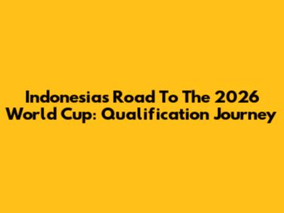 Indonesia's Road To The 2026 World Cup: Qualification Journey