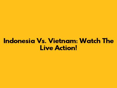 Indonesia Vs. Vietnam: Watch The Live Action!