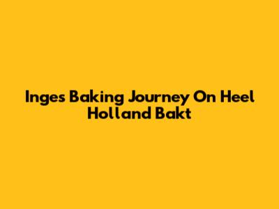 Inge's Baking Journey On Heel Holland Bakt
