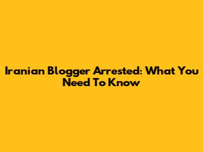 Iranian Blogger Arrested: What You Need To Know