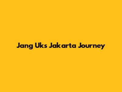 Jang Uk's Jakarta Journey