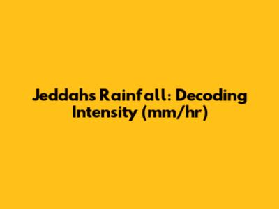 Jeddah's Rainfall: Decoding Intensity (mm/hr)