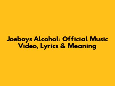 Joeboy's Alcohol: Official Music Video, Lyrics & Meaning