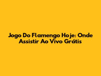 Jogo Do Flamengo Hoje: Onde Assistir Ao Vivo Grátis
