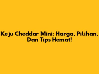 Keju Cheddar Mini: Harga, Pilihan, Dan Tips Hemat!