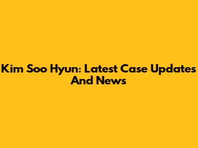 Kim Soo Hyun: Latest Case Updates And News