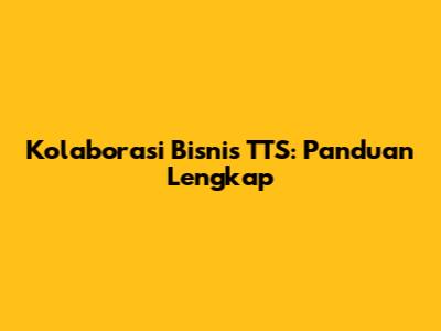 Kolaborasi Bisnis TTS: Panduan Lengkap