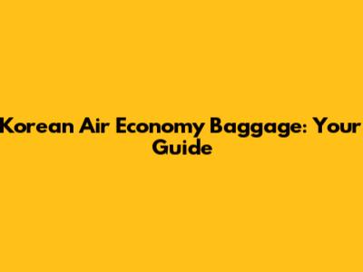 Korean Air Economy Baggage: Your Guide