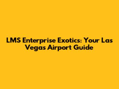 LMS Enterprise Exotics: Your Las Vegas Airport Guide