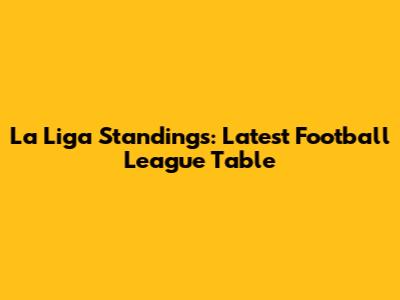La Liga Standings: Latest Football League Table