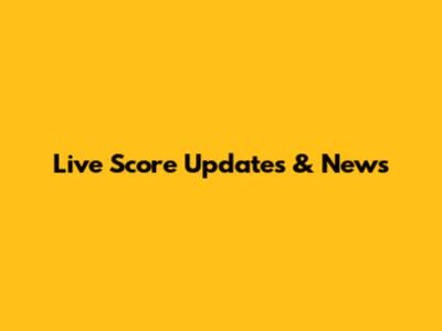 Live Score Updates & News