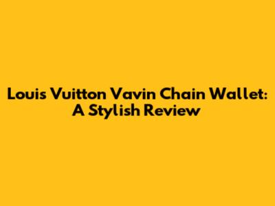 Louis Vuitton Vavin Chain Wallet: A Stylish Review