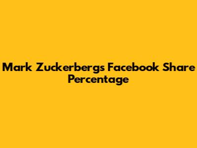 Mark Zuckerberg's Facebook Share Percentage