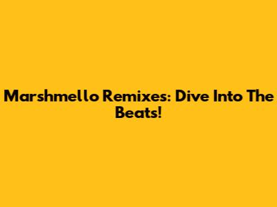 Marshmello Remixes: Dive Into The Beats!
