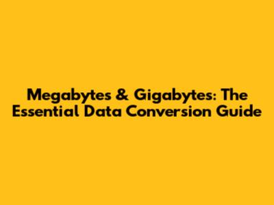 Megabytes & Gigabytes: The Essential Data Conversion Guide