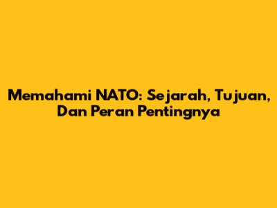 Memahami NATO: Sejarah, Tujuan, Dan Peran Pentingnya