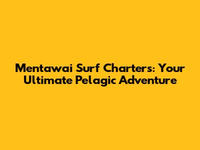 Mentawai Surf Charters: Your Ultimate Pelagic Adventure