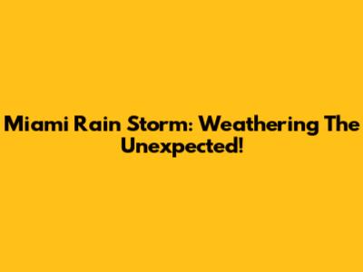 Miami Rain Storm: Weathering The Unexpected!
