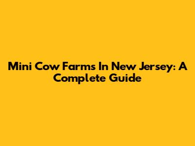 Mini Cow Farms In New Jersey: A Complete Guide