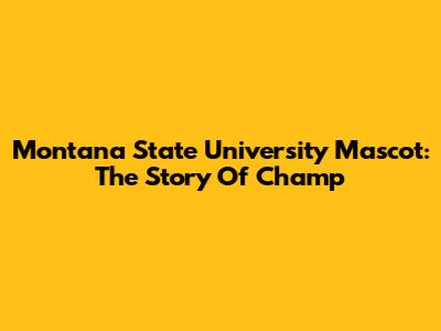 Montana State University Mascot: The Story Of Champ