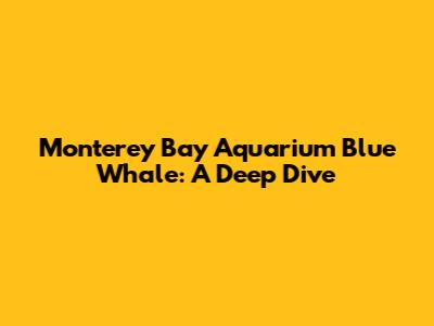 Monterey Bay Aquarium Blue Whale: A Deep Dive
