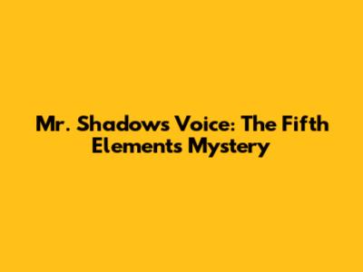 Mr. Shadow's Voice: The Fifth Element's Mystery