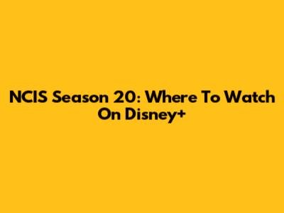 NCIS Season 20: Where To Watch On Disney+