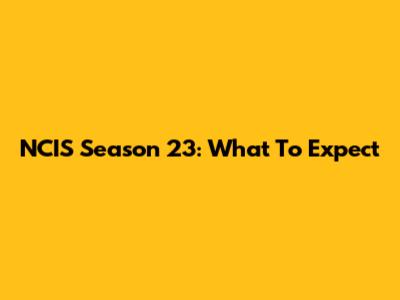 NCIS Season 23: What To Expect
