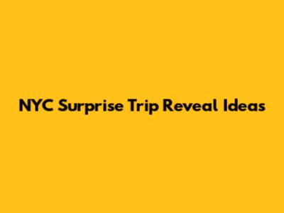 NYC Surprise Trip Reveal Ideas