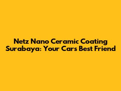 Netz Nano Ceramic Coating Surabaya: Your Car's Best Friend