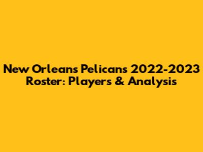 New Orleans Pelicans 2022-2023 Roster: Players & Analysis