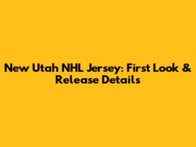 New Utah NHL Jersey: First Look & Release Details