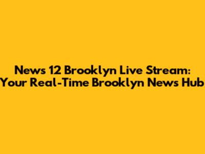 News 12 Brooklyn Live Stream: Your Real-Time Brooklyn News Hub