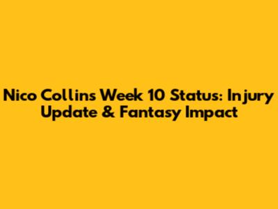 Nico Collins' Week 10 Status: Injury Update & Fantasy Impact