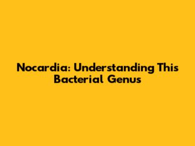Nocardia: Understanding This Bacterial Genus