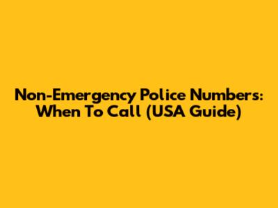 Non-Emergency Police Numbers: When To Call (USA Guide)