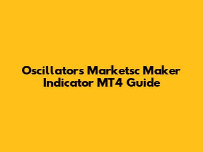 Oscillators Marketsc Maker Indicator MT4 Guide