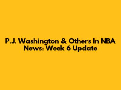 P.J. Washington & Others In NBA News: Week 6 Update